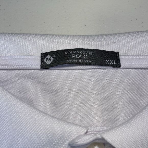Members Mark Stretch Pique Polo Classic Fit Long Sleeve Shirt Mens XXL White NWT - Picture 5 of 13